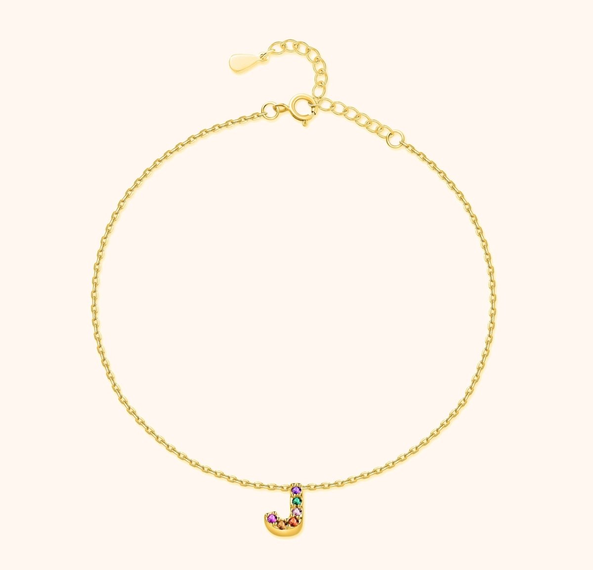 Initial Anklet with Colourful Letters