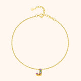 Initial Anklet with Colourful Letters